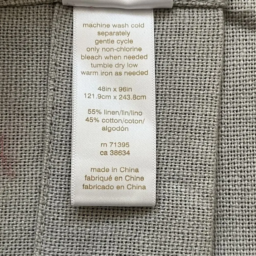 2 West Elm Gray Linen Blend Grommet Curtain Panels 48x96in